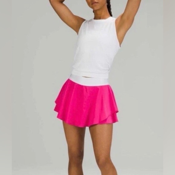 lululemon athletica Dresses & Skirts - Lululemon Pace Rival Skirt Il Boom Juice Pink Athletic Mini Skirt Shorts Size 8
